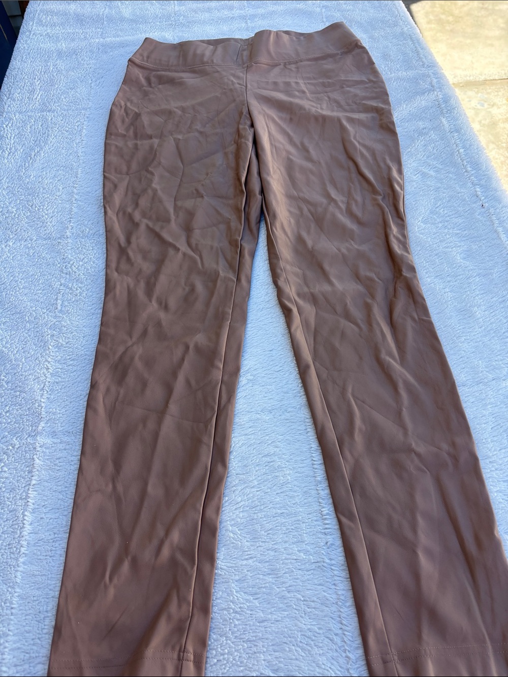 INC International Concepts Taupe Faux Leather Skirt